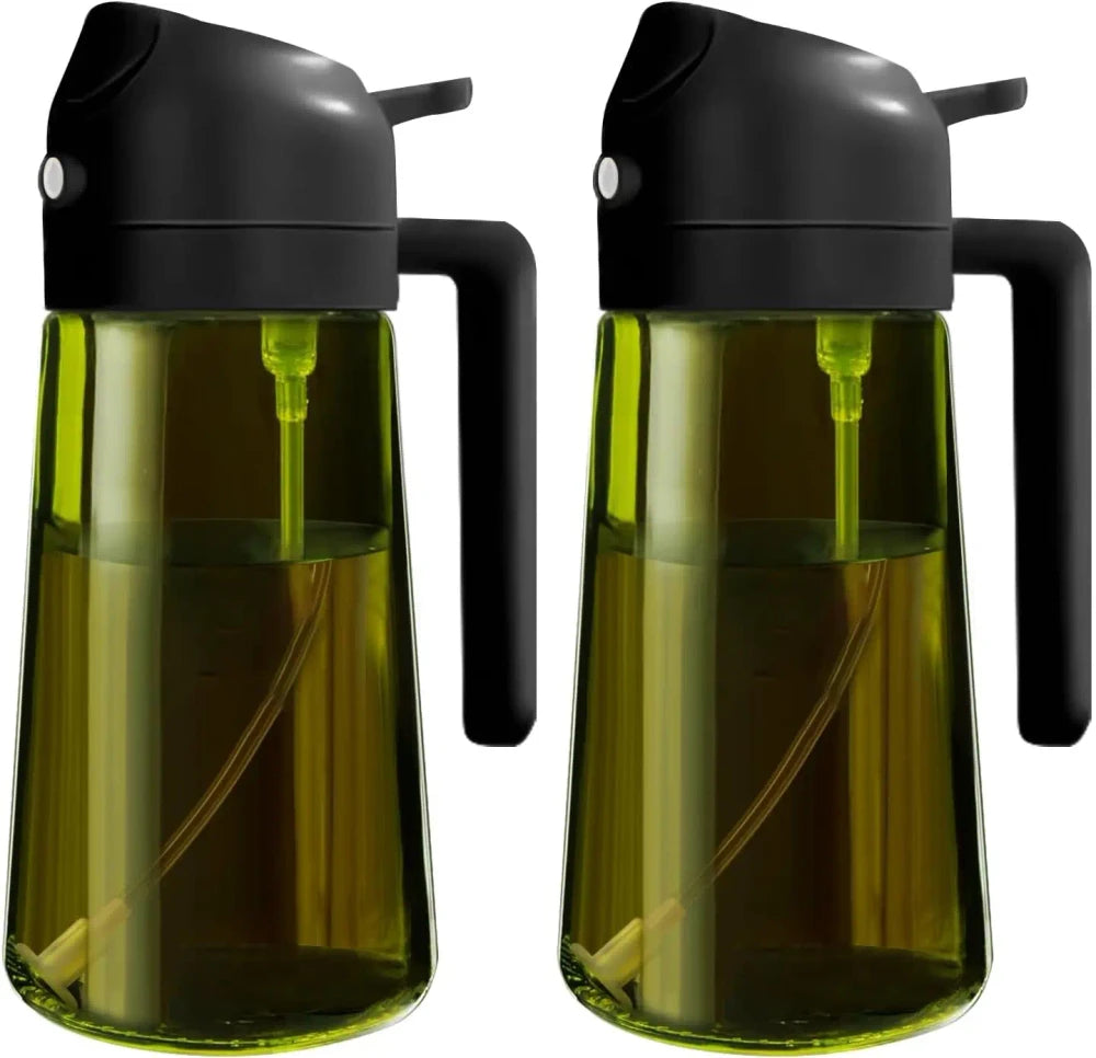 Dark Green Glass Oil Sprayer Dispenser