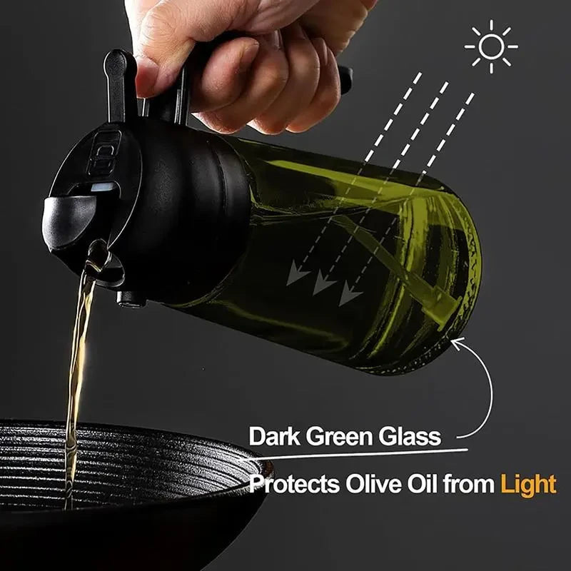 Dark Green Glass Oil Sprayer Dispenser
