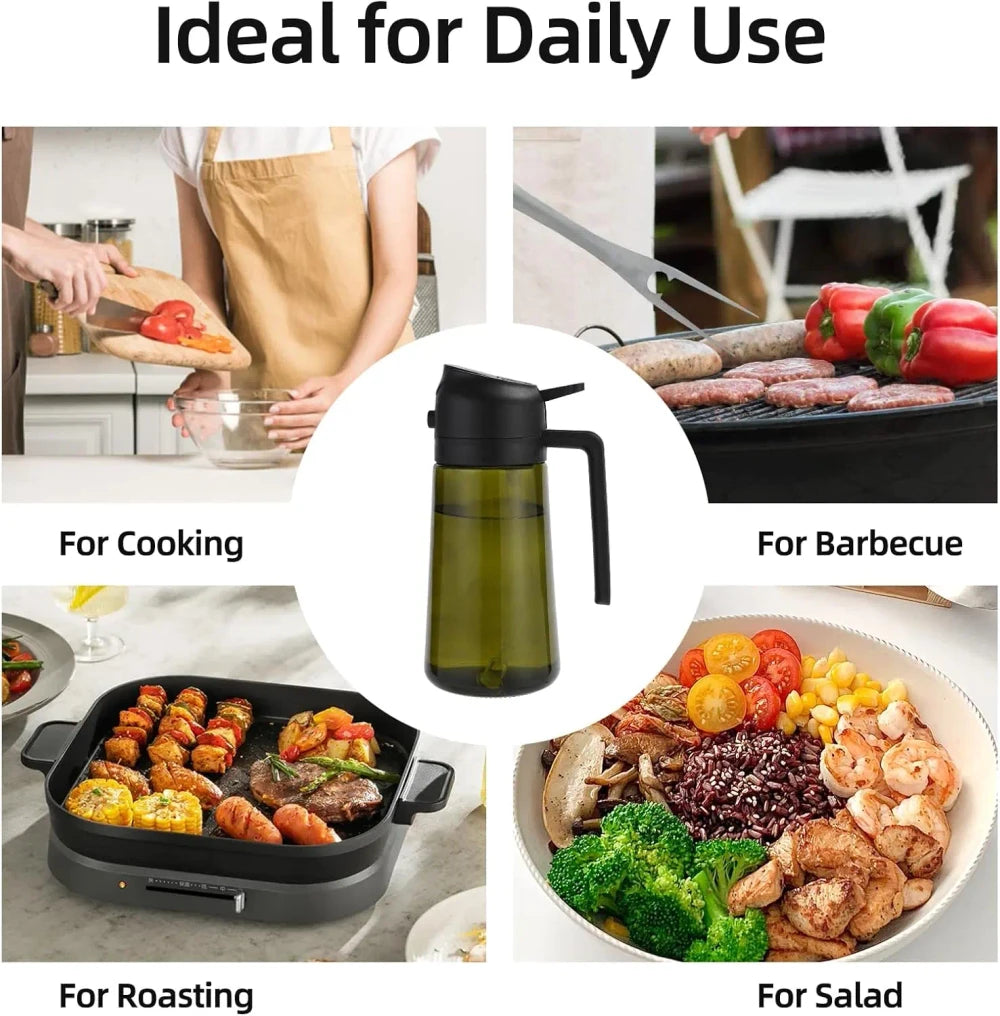 Dark Green Glass Oil Sprayer Dispenser